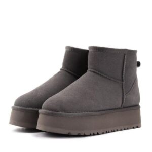 Classic Mini Platform Boots For Women Ultra Chestnut Matte Fur Snow Boots Suede Wool Blend Comfort Winter Designer Ankle Booties Size 35-44