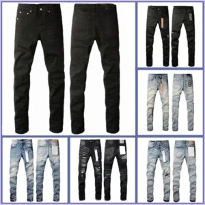 Designer purples Jean For Mens jeans letters Designer Pants Denim Trousers Mens purples brands jeans High Quality Straight Retro Ripped Biker Motorcycle Jean