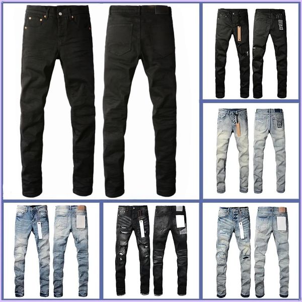 Designer purples Jean For Mens jeans letters Designer Pants Denim Trousers Mens purples brands jeans High Quality Straight Retro Ripped Biker Motorcycle Jean