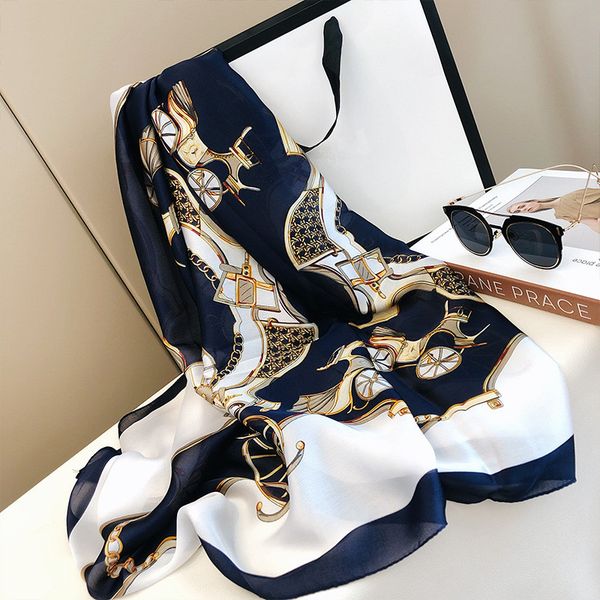 100% silk scarf fashion print pattern ladies collar 180*90cm designer scarfs Women Outdoor Beach Shawl Silk Scarves