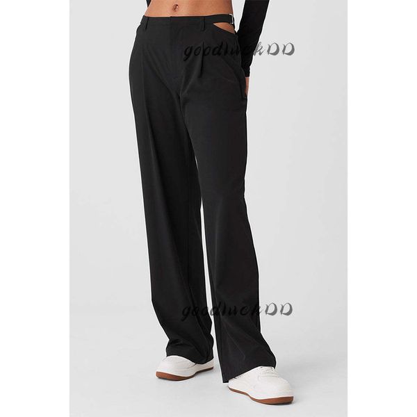ALOCARDIO Waist-exposing sexy wide-leg pants, straight casual and trendy, loose and adjustable yoga pants for women
