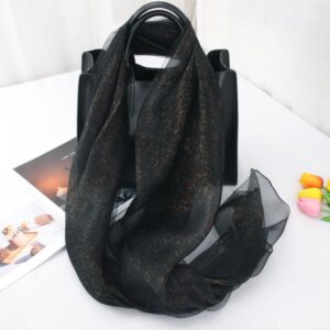 New silk wool women's autumn and winter bright silk all-match scarf –879056