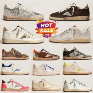 Loafers Sneakers Super-star Shoes Leather Dirty Old Shoe Brand Women Men Black White Ball Casual Star Trainers 35-47