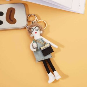 Fashionable Doll Pendant Cartoon Cute Girl Car Bag Keychain Accessories