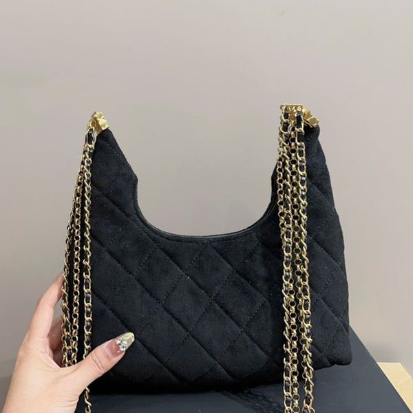 Designer bag luxurys Zipper Fashion Suede Armpit bag Half Moon Package Autumn and winter Crossbody Bag Chain bag Shoulder Bag saddle bag Messenger Bag Fortune Bag 22m