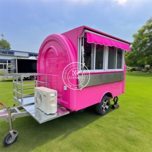 Customized Mobile Kitchen Pizza Cart Fast Food Vending Trailer Hot Dog Catering Truck Concession Mobile Food Truck For Sale
