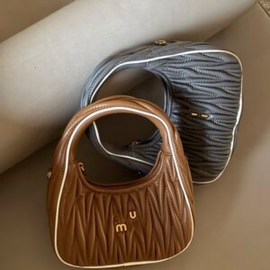 Designer Bag Pleated Handbag Luxury Leather Crossbody Shoulder Underarm Bag Fashion Chain Purse Wrinkled pattern with Zipper with box