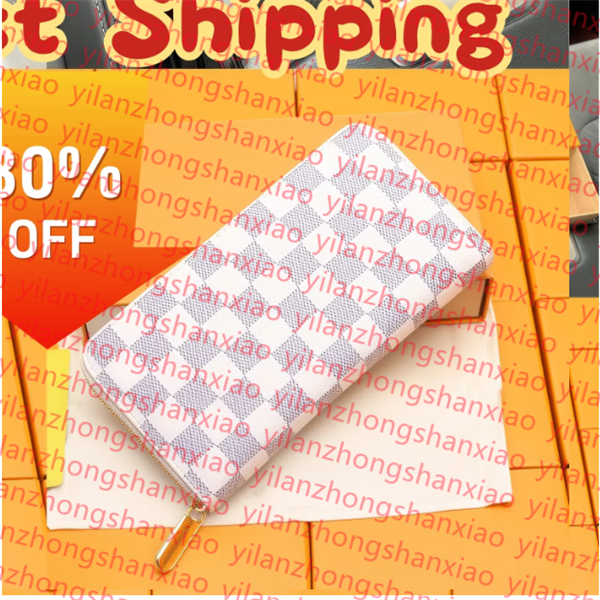 designer Zipper leather Wallets Pocket wallets long single zipper Classic Letters coin purse card holder plaid s mens designers women wallet