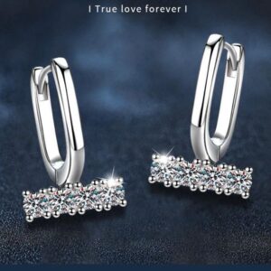 Elegant U-Shaped Moissanite Stud Earrings – S925 Sterling Silver, Classic Design, Hypoallergenic, Perfect for Daily Wear