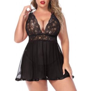 Plus-size Seamless Silky Fabric Two-piece Nightdress Ensemble Featuring Elegant Hemlines