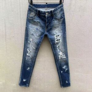 mens designer jeans black ripped pants fashion skinny broken style rock revival jean