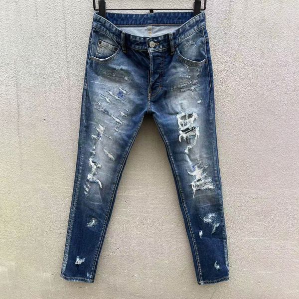 mens designer jeans black ripped pants fashion skinny broken style rock revival jean