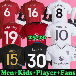 2025 2026 Mbeumo HOJLUND MAINOO MOUNT football shirt Soccer Jersey Pre match Cunha Yoro MARTINEZ CASEMIRO Sesko B. FERNANDES 24 25 26 kit kids player fans women