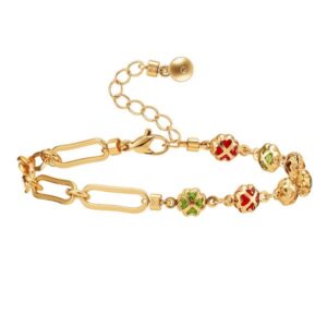 New European and American Copper Plated 18K Real Gold Bracelet for Women with Adjustable Colored Zircon Jewelry