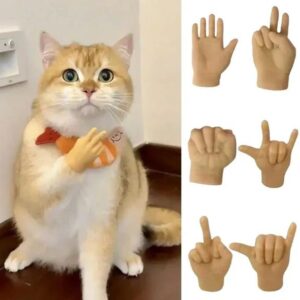 Dog Accessories Cat Novelty Toys Teasing Cat TPR Soft Finger Gloves Funny Mini Hands Creative Finger Toys Fake Hand Pet Interactive Toys