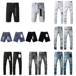 Jean Mens Purples jeans Trousers for Denim Designer Men Black Pants High-end Quality mens designer jean black pencil pants hole casual skinny Jeans zcd