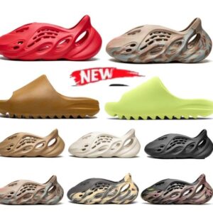 foam runners slippers designer shoes agate sneakers for women graffiti Bones White Resin Desert Sand Beach slippers Klein Blue 02