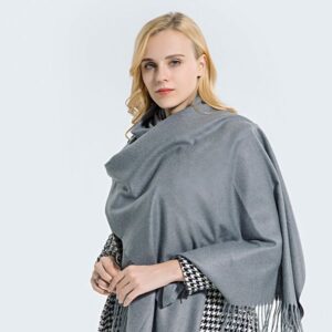 1-626 Large Soft Plaid Scarf-Blanket Combo – Perfect Warm Gift with Stylish Design