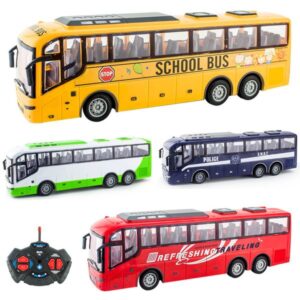 Electric Wireless Rc Car Lighting Simulation Remote Control School Bus Model Touristbus