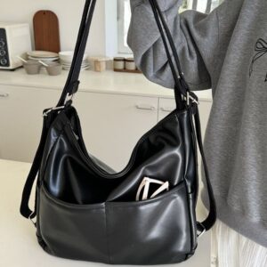 Soft leather bag women's large capacity three purpose backpack commuting tote bag multifunctional backpack diagonal crossing backpack