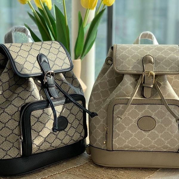 Luxury Designer 2023 backpack Unisex Brand Double straps fashion bag backpacks Leather Bags for Lady Plaid Purses