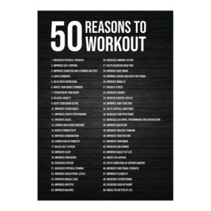 Bodybuilding Gym Workout Motivation Inspiration 50 Reasons To Workout Wall Art Decoration Poster Canvas Print