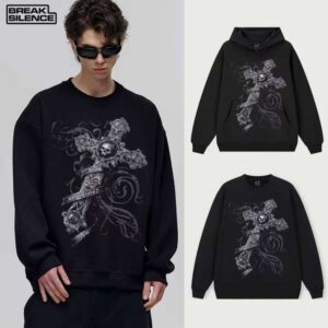 Holy Mountain Heavy Hooded Sweatshirt Street Print Solid Color Unisex Fashion Oversized Fit 400g