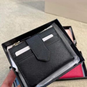 Best short wallet card holder purse woman man wallets coin purses zipper pouch Genuine Cowhide Leather Mini Clutch Bags