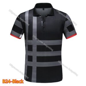 Classic Plaid Designer Mens T Shirt Embroidered Floral Pattern Cotton Tee Asian Fit Comfortable Soft Top Fashion High Quality Look