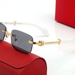 Mens Designer Sunglasses Women Eyeglasses Frames Black Lenses Sunglass white buffalo horn sun glasses rimless Texture Mirror frame unisex wood luxury eyewear