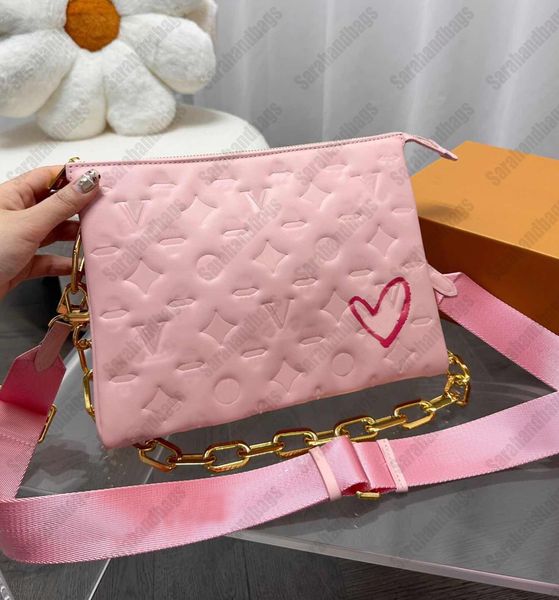 Luxurys medium handbag women chain bag fashion designers purses womens leather embossing totes shoulderstrap removable shoulder bags