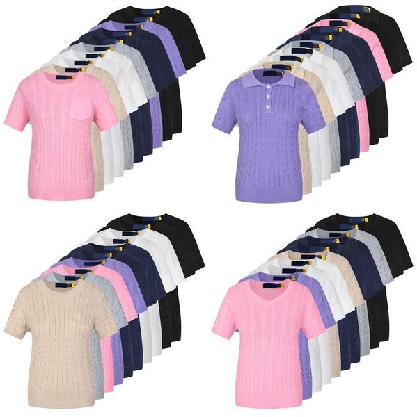 Womens Knitwear T Shirt Slim Fit Short Sleeve Knit Top Asian Size Casual Daily Wear Elegant Spring Clothes Designer Tee Lightweight High quality women's T shirts
