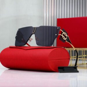 Frameless Sunglasses Designer Sunglasses Metal Frame Luxury Eyeglasses Summer Oversize Lens Goggle Adumbral Fashion Polarized Irregular Sun glass