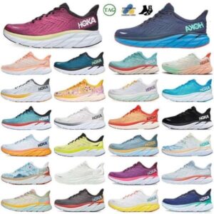 hokka 2024 Clifton 9 Running Shoes Women Mens hokkas Bonedi 8 Cliftons Sports Trainers Triple White Cyclamen Sweet Lilac one Cloud Runners