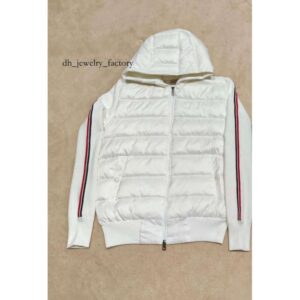 2025 Designer Women Down Parkas Men Embroidered Badge Stand Collar Knitted Splice Sweater Lightweight Down Jacket Sweater Casual Jacket Fluffy Coat Sweater eba d84