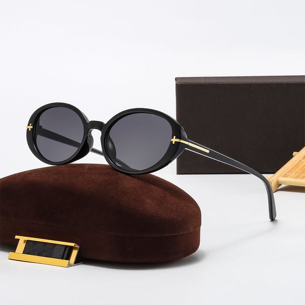 Designer Sunglasses Luxury Oval Sun glasses for Women Mens Fashion Adumbral 6 Color Optional