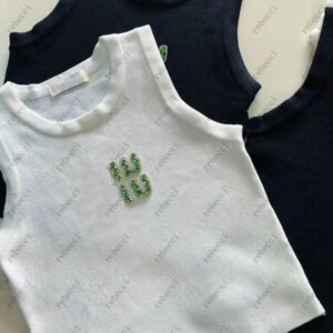 Womans Designer Shirt Luxury Women Sleeveless Fashion Pure Cotton Knitted Quality Crop Tops Clothing Designer Shirts For Womens BFD2504123