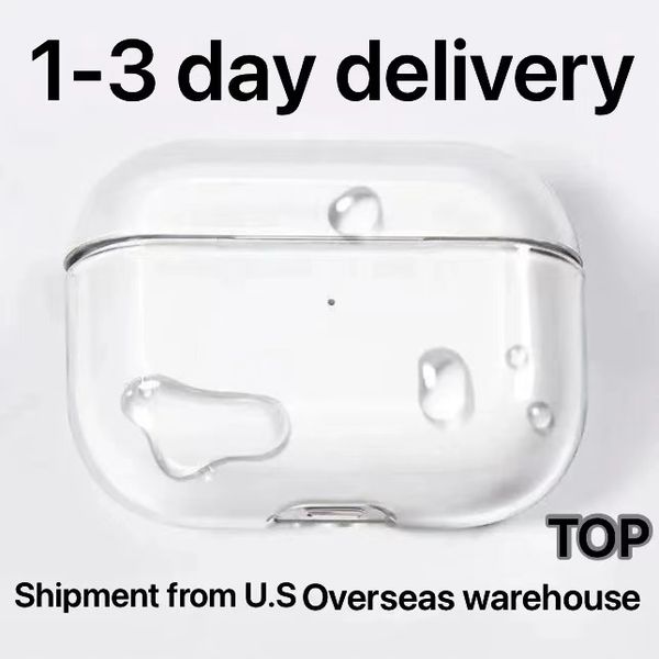 USA Stock For Airpods Pro 2 Air Pods 4 3 Earphones Airpod Bluetooth Headphone Accessories Solid Silicone Cute Protective Case Apple Wireless Charging Box TPU Case