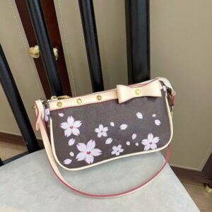 Designer Shoulder Easy crossbody Purse emed Alphabet Underarm Bag Old Flower handbag Women's Half Moon bag