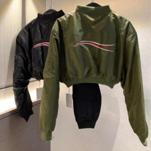 Women's jacket designer army green cola embroidery shoulder pad cotton jackets womens long sleeved cargo jacket women's spring short baseball jacket