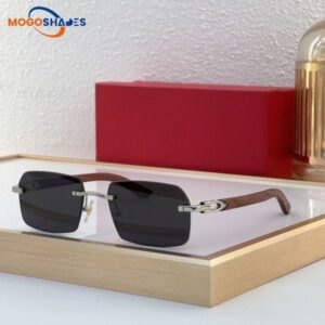 fashion half frame buff horn polarized sunglasses for women luxury cheetah glasses for men gafas de sol classic one piece minimalist eyeglasses with box 0453O