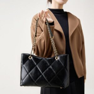 Spring Summer Genuine Leather Quilted Bag New Trendy Fashion Large Capacity Women Chain Versatile Internet Celebrity Shoulder Crossbody