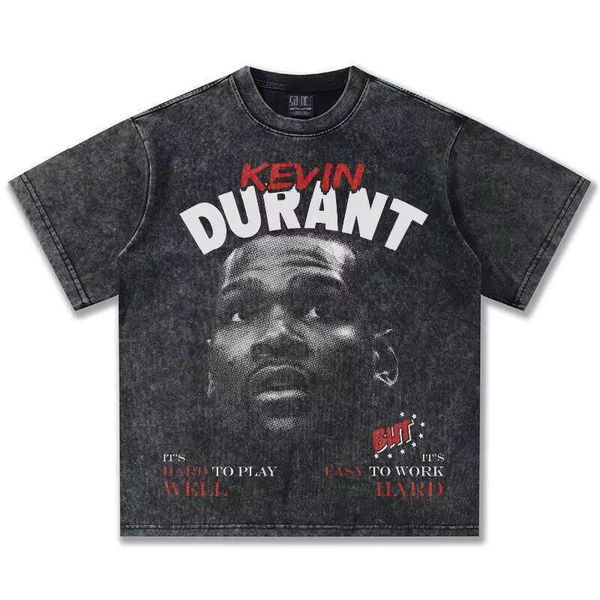 Small Collar Short Sleeve Unisex Casual Style Thick Cotton Solid American Direct Injection 300g T-Shirt