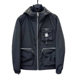 GG-P-R-A Designer Men's Hooded jacket Casual Spring Autumn Trench Coat Three-dimensional Bag Outdoor Jacket With Long Sleeves Windbreaker Man Jacket With Hood