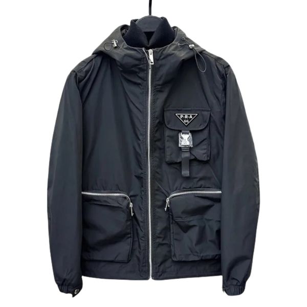 GG-P-R-A Designer Men's Hooded jacket Casual Spring Autumn Trench Coat Three-dimensional Bag Outdoor Jacket With Long Sleeves Windbreaker Man Jacket With Hood