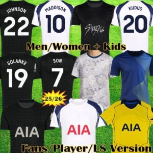 3XL 4XL 2025 2026 SON RICHARLISON MADDISON TOT Soccer Jerseys COYS KULUSEVSKI SOLANKE Htottenhamsoccer jerseys 24 25 26 JOHNSON THFC Football shirt kit Men kids set
