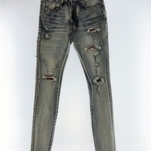 Men's Jeans Designer letter embroidery Casual Hole Slim Straight Pleated Biker Male Denim Top Fashion jean Man Pants