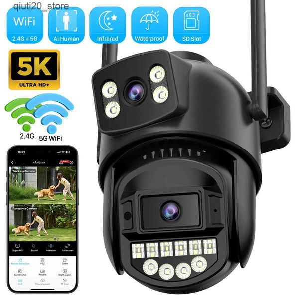 Cameras 5K 10MP WiFi surveillance 5Ghz dual lens real-time intercom AI human detection 8MP 4K outdoor safety PTZ IP camera L240910