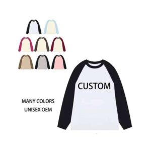 Clothing Oversized Long Sleeve Crew Neck T-Shirt High Quality 100% Cotton Knit Spring New Style