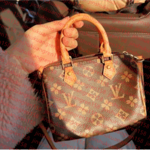 Top Designer Mini Nano 16cm Shoulder Bag Women Leather Denim Crossbody Luxury Brand Embossed Tote Purse Brown Flower Handbag Makeup bag